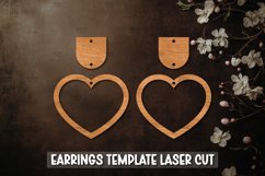 Valentine Heart Template earrings SVG I Laser Cut Files Product Image 1