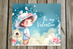 Be my Valentine | 4 boy Skinny Tumbler Sublimation Designs Product Image 3