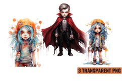 Watercolor Cute Halloween Clipart Sublimation , PNG Product Image 1