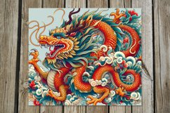 Chinese dragon | 8 Retro Skinny tumbler sublimation designs Product Image 7