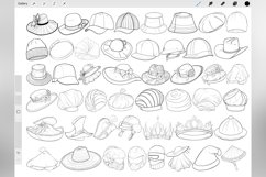 200 Procreate Headwear Stamp Brushes Product Image 3