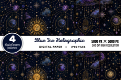 Blue Ice Holographic Digital Papers JPG Product Image 1