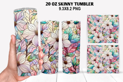 Flower Skinny Tumbler 20oz Wrap Design, Spring Tumbler Wrap Product Image 1