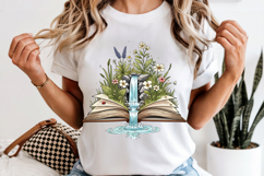 Floral Book Lover Png, Waterfall in Book Sublimation Design Product Image 6