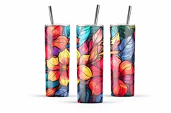 Tropical flower tumbler Stained glass tumbler wrap summer Product Image 7