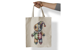 Harlequin Jester Stitched Doll Halloween Voodoo PNG cute Product Image 7