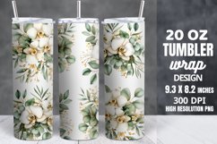 Greenery Floral Bouquets Skinny Tumbler Wrap Product Image 1