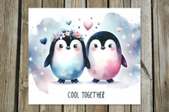 Valentine animals | cute penguin Skinny tumbler sublimation Product Image 3