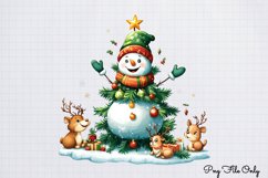 Christmas Cute-Snowman Clipart Bundle PNG Product Image 8