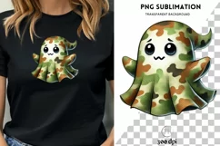 Cute Camo Ghost PNG | Ghost Camouflage for Kids Halloween Product Image 1