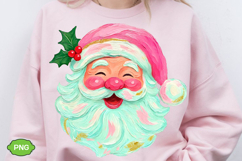 Preppy Santa PNG, Christmas PNG, Hand-painted Retro Santa Product Image 2