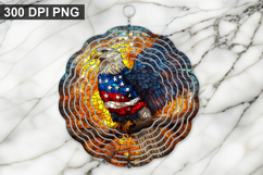 Eagle Wind Spinner Sublimation -4Th Of July wind spinner PNG Product Image 1