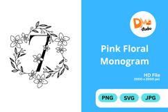 Pink Floral Monogram Product Image 1
