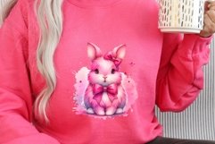 Pink Watercolor Bunny clipart Product Image 6