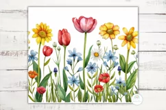 Watercolor Wildflower Skinny Tumbler Sublimation Product Image 2