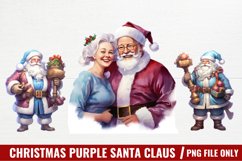 Christmas Purple Santa Claus Sublimation Product Image 1