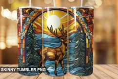 Christmas Stained Glass deer Tumbler Design Product Image 1