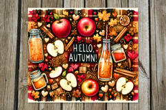 Autumn vibes | 4 fall Skinny Tumbler Sublimation designs P2 Product Image 3