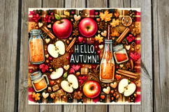 Autumn vibes | 4 fall Skinny Tumbler Sublimation designs P2 Product Image 3