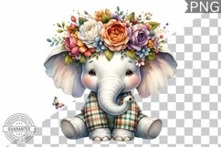 Floral Crown Elephant Sublimation - Clipart Bundle Product Image 8