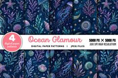 Ocean Glamour Seamless Digital Paper JPG Product Image 1