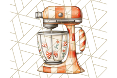 Whimsical Cottagecore Kitchen Clipart, Retro Coral PNG Decor Product Image 3