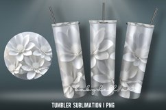 3D Tumbler Wrap Tumbler Sublimation Designs PN|White Flowers Product Image 3
