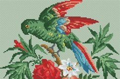 Vintage Cross Stitch Scheme Green parrot 3 Product Image 3