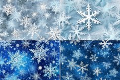 Blue Snowflake Digital Paper Bundle, Craft Paper Product Image 7
