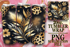 Inspiring sunsets 20oz tumbler wrap, Leopard Prints Product Image 1