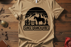 Sunset Ranch Vibes Svg, Western Cowgirl Svg, Ranch Life Svg Product Image 2