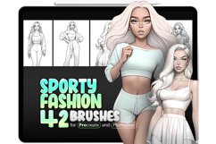 42 Procreate Sporty Style Stamp Brushes Product Image 1