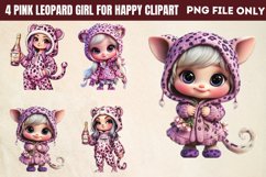 Pink leopard girl for Happy Clipart PNG Product Image 1