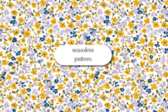 Yellow blue floral seamless pattern ditsy flowers print Product Image 1