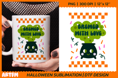 Brewed With Love Sublimation | Groovy Halloween DTF Print Product Image 1