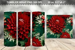 3D Christmas Flowers Wrap Tumbler Design Product Image 1