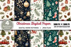 Christmas Digital Paper Backgrounds JPG Product Image 1