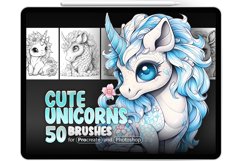 50 Procreate Unicorns Stamp Brushes Product Image 1