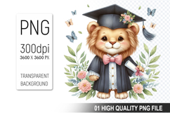 Graduation Animals Clipart PNG Bundle, High Quality PNG File Product Image 4