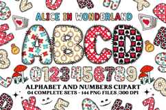 Alice in Wonderland Digital Papers, Alice doodle letters Product Image 2