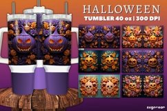 Spooky Pumpkins Halloween Tumbler Wrap | 40 Oz | Sublimation Product Image 1