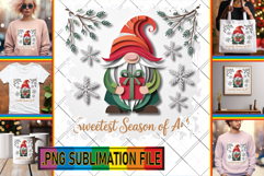 Whimsical TSHIRT Gift Ideas PNG, Holiday Gnome Product Image 1