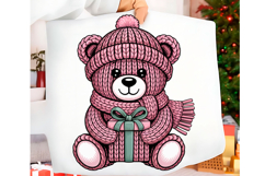 Crochet Yarn Christmas Teddy Bear Png Product Image 1