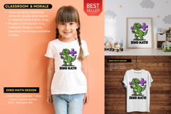 DINO MATH Design Teacher &amp; Student Fun Math Classroom Tee Product Image 2