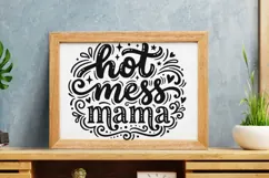 Hot Mess Mama Svg, Funny Mom life Svg, Tired Mom Svg. Product Image 8