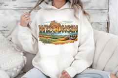 Wisconsin State PNG, Vintage Lake Forest Sublimation Product Image 7