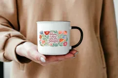 Bloom Where You Are Planted PNG, Colorful Floral Quote PNG, Product Image 4