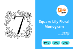 Square Lily Floral Monogram Product Image 1
