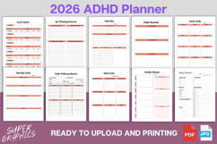 Editable 2026 ADHD Planner Canva Template | KDP Interior Product Image 3