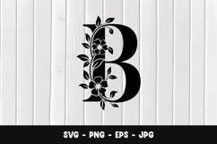 Letter B Alphabet with Floral Decoration Product Image 1